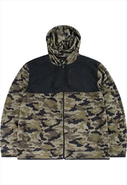 Vintage 90's Athletech Fleece Jumper Camo Hooded Zip Up