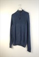 VINTAGE DOCKERS JUMPER QUARTER ZIP IN BLUE L