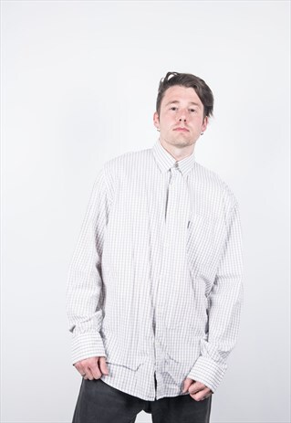 VINTAGE 1990S WHITE CHECKED SHIRT