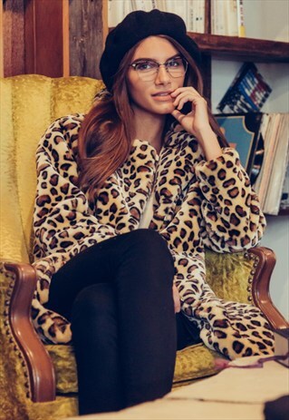 LEOPARD SOFT FAUX FUR COAT