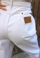 CREAM HIGH WAISTED TAPERED LEG MOM JEANS