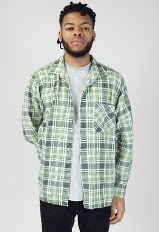 VINTAGE 90S GREEN FLANNEL SHIRT