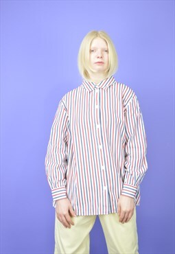 Vintage multicolour classic striped 80's long sleeve shirt