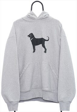 Vintage The Black Dog Graphic Grey Hoodie Womens