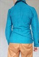 VINTAGE BLUE SHIRT, LONG SLEEVE SHIRT, SMALL SIZE 