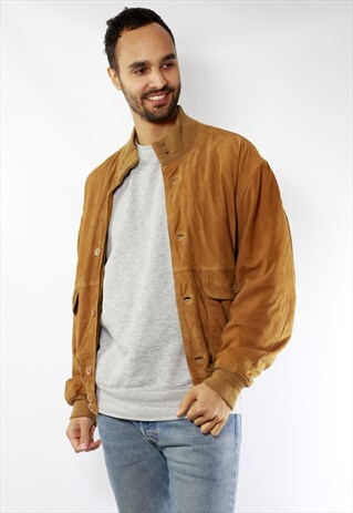 BROWN SUEDE JACKET / SUEDE BOMBER JACKET MEN