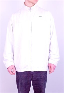 Vintage Lacoste Bomber Track Jacket in White XL