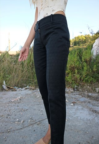 00S VINTAGE RARE FENDI ZUCCA BLACK TROUSERS