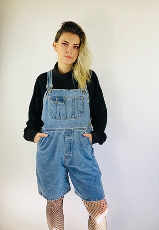 VINTAGE DENIM DUNGAREE SHORTS