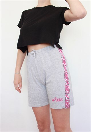 VINTAGE 90S HIGH WAISTED ASICS RARE JOGGER PINK SHORTS