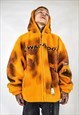 Anime fleece jacket graffiti cartoon bomber punk coat orange