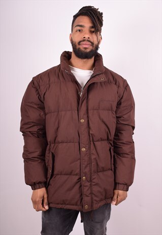 SERGIO TACCHINI MENS VINTAGE PADDED JACKET XL BROWN 90S