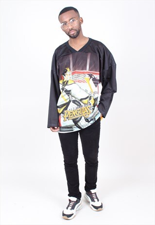 VINTAGE SPORTS JERSEY IN BLACK