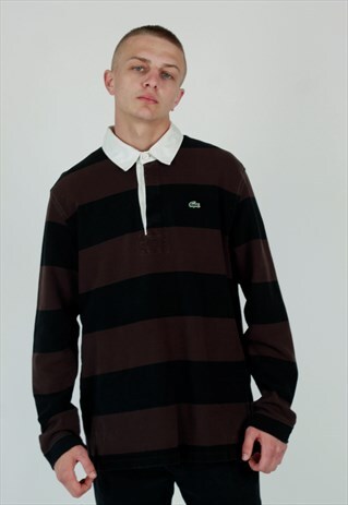 90S LACOSTE STRIPE RUGBY SHIRT