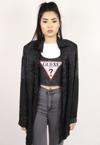 VINTAGE SEQUINNED BEADED BLOUSE