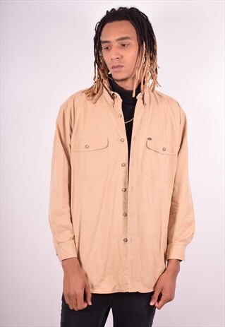 CAMEL MENS VINTAGE SHIRT XL BEIGE 90S