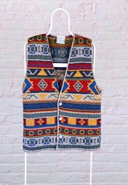 Vintage The Sweater Shop Cardigan Patterned Aztec Medium