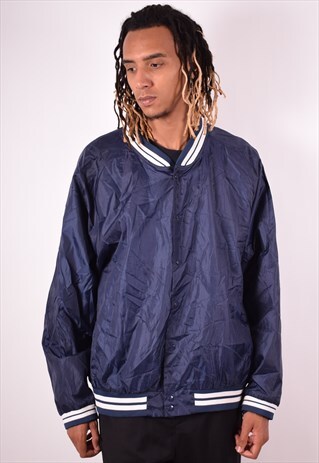 MENS VINTAGE BOMBER JACKET XXXL NAVY BLUE 90S