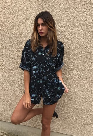 PATTERNED OVERSIZED RETRO VINTAGE UNISEX FESTIVAL SHIRT