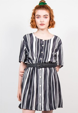VINTAGE 90'S STRIPED PATTERN MINI DRESS