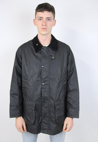 VINTAGE 90S BLACK WAX JACKET