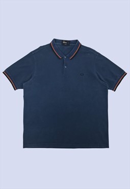 Navy Blue Cotton Short Sleeved Collared Polo Casual Shirt