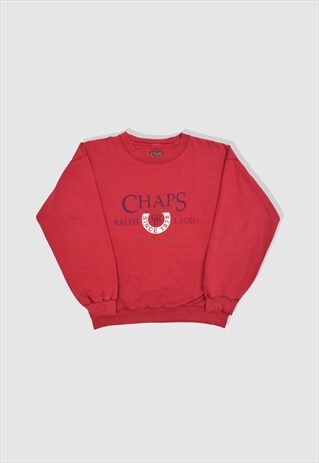 VINTAGE 90S CHAPS RALPH LAUREN SWEATSHIRT IN RED