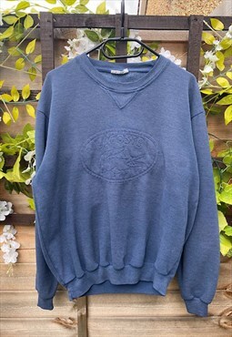 Vintage Lacoste 1990s blue embroidered sweatshirt small 