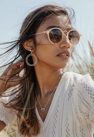 METAL FRAME ENGRAVED SUNGLASSES
