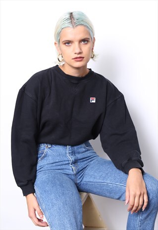 VINTAGE 90S FILA BLACK SWEATER JUMPER