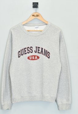 Vintage Guess Sweatshirt Grey XSmall