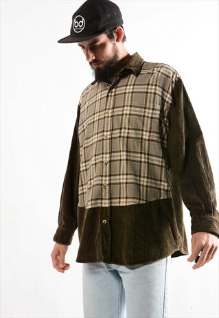 CORDUROY CHECK SKATER SHIRT