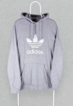 Adidas Originals Grey Hoodie Firebird Trefoil Mens XL