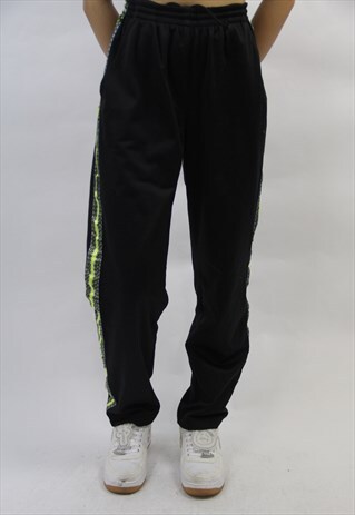 VINTAGE DIADORA BLACK 90'S TRACKSUIT BOTTOMS