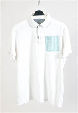 Vintage 00s reworked polo shirt in white