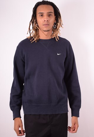 NIKE MENS VINTAGE SWEATSHIRT JUMPER LARGE BLUE 90S