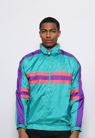 VINTAGE FILA LOGO TRACK JACKET GREEN