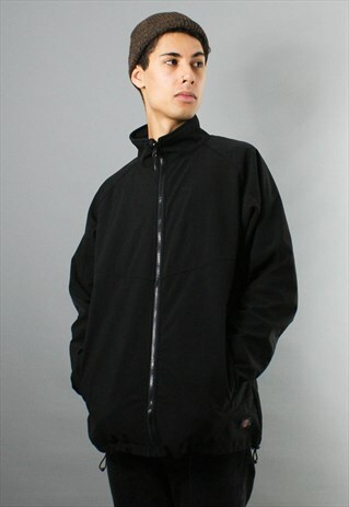 DICKIES LACQUERED FLEECE JACKET IN BLACK, L