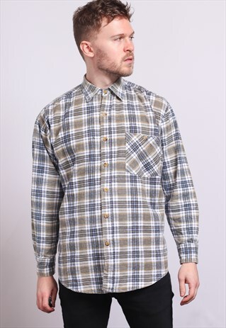 VINTAGE CHECKED FLANNEL SHIRT