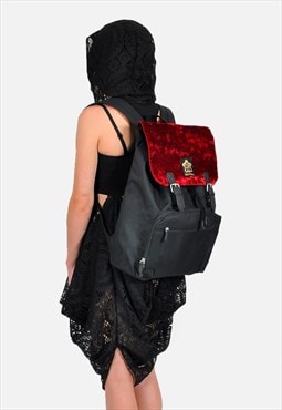 Red Velvet panel laptop backpack bag