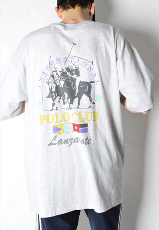 VINTAGE 90S GREY POLO CLUB T-SHIRT