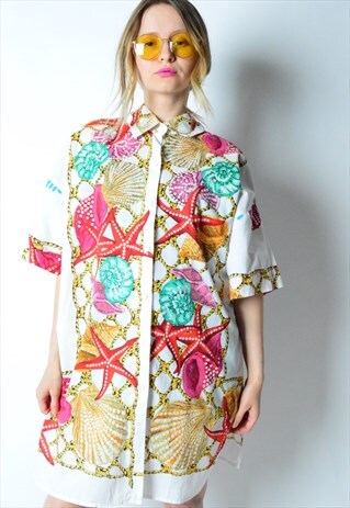 VINTAGE 80S COLOURFUL SUMMER FESTIVAL SHIRT