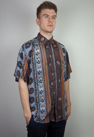 PURE SILK PATTERNED SHIRT
