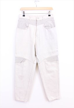 Vintage Gitano Jeans Straight Leg Button up white denim 
