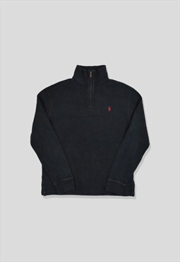 Vintage 90s Polo Ralph Lauren 1/4 Zip Sweatshirt in Black