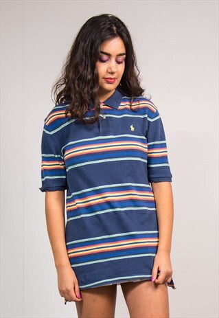 90'S VINTAGE RALPH LAUREN STRIPED POLO T-SHIRT