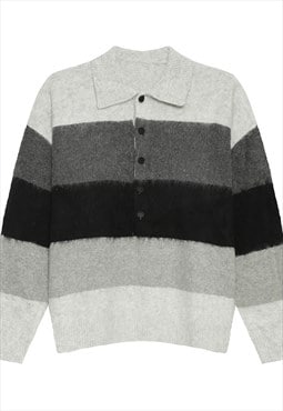 Men's Thick striped vintage POLO sweater AW24 Vol.1