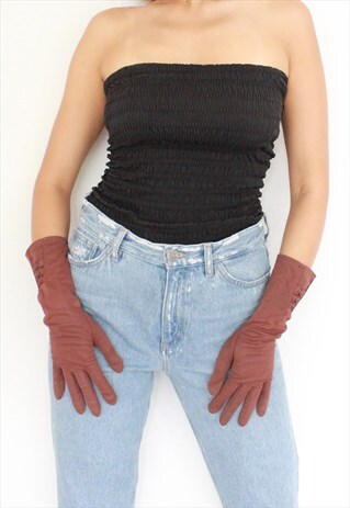 Y2K VINTAGE BROWN GLOVES