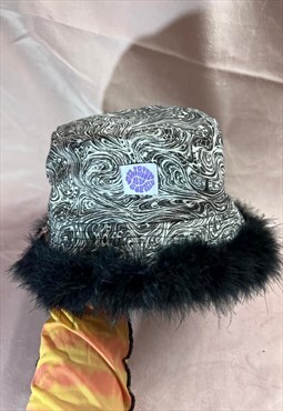 Psychedelic Bucket Hat, wavey festival swirl pattern