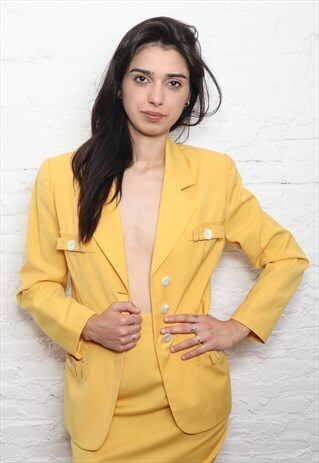 YELLOW BUTTONED VINTAGE BLAZER